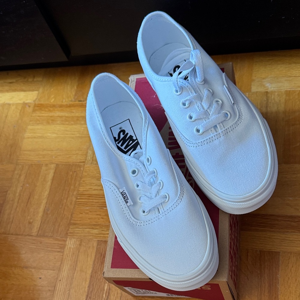 Vans Women’s Classic White Lace-Up Sneakers